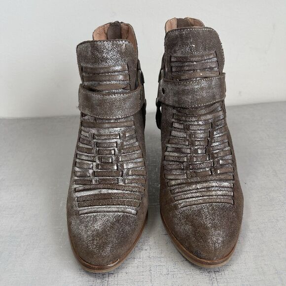 Ariat Unbridled Metallic Leather Jaelle Western Ankle Boots Harness Rodeo 8 M - Picture 3 of 15